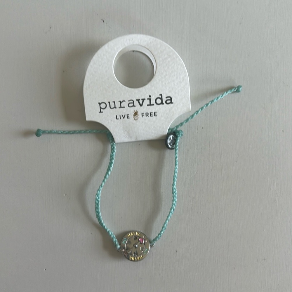Pura Vida spinner charm silver bracelet